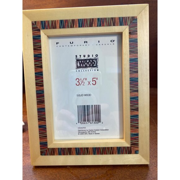 Furio Studio Collection 3.5"x5" Solid Wood Picture Frame With Geometric Pattern - Picture 1 of 6